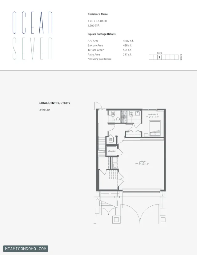 Ocean Seven floor plan 4 bedrooms