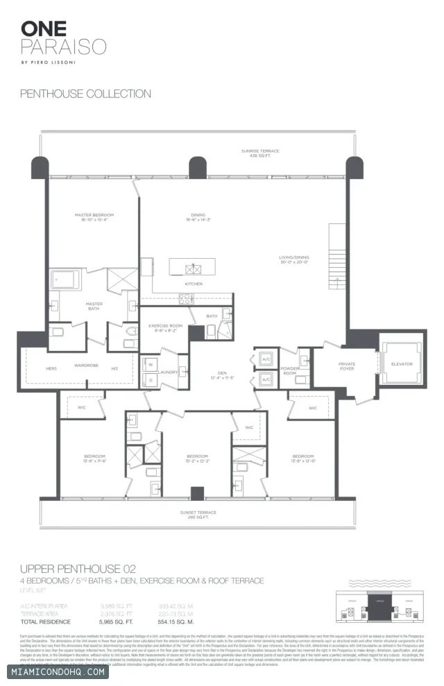 One Paraiso floor plan Penthouse 02 · 4 bedrooms