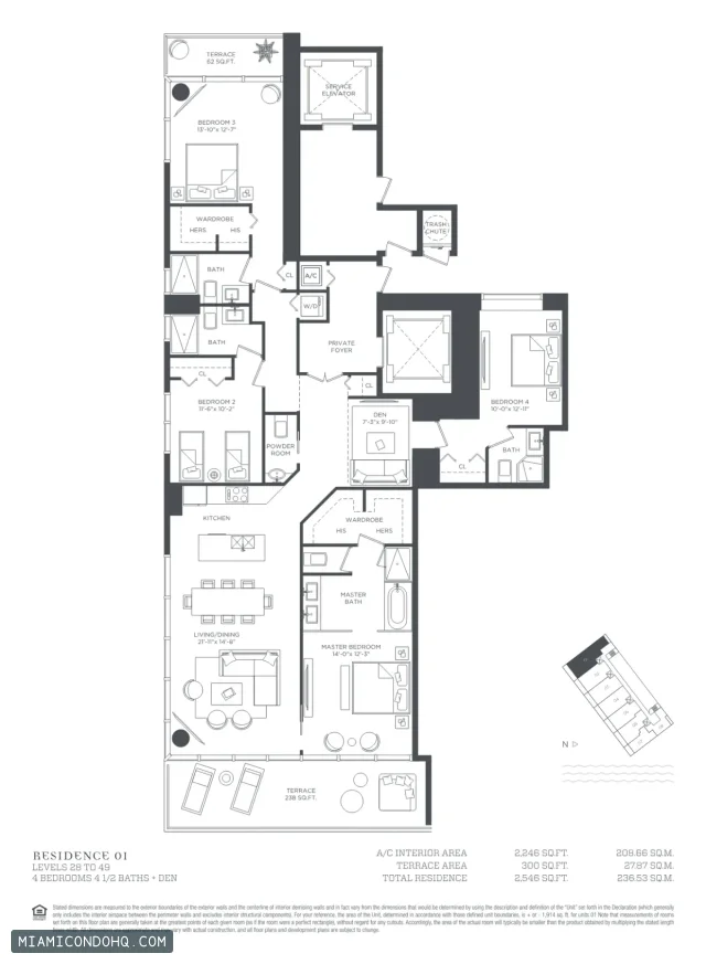 Paraiso Bay floor plan 4 bedrooms