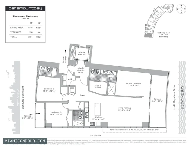 Paramount Bay floor plan 3 bedrooms