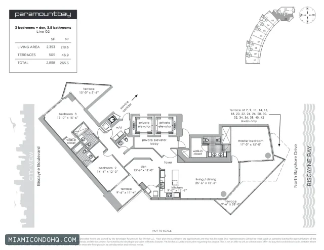 Paramount Bay floor plan 3 bedrooms
