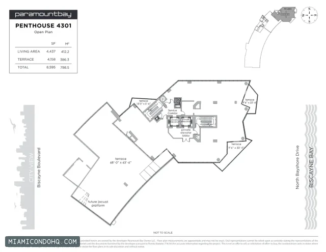 Paramount Bay floor plan Penthouse 4301