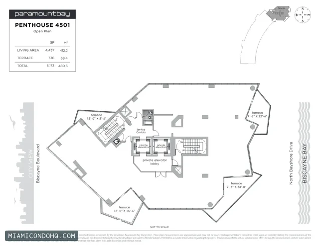 Paramount Bay floor plan Penthouse 4501