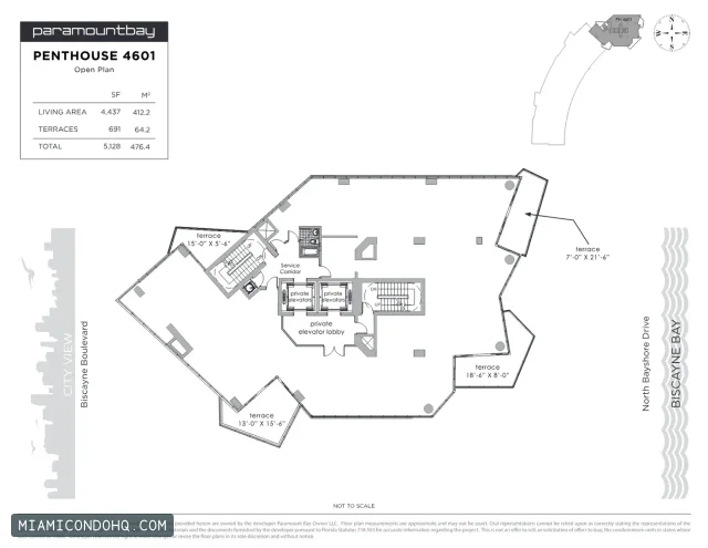 Paramount Bay floor plan Penthouse 4601