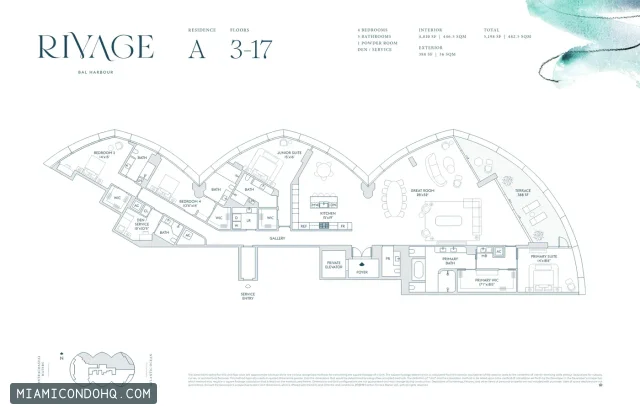 Rivage Bal Harbour floor plan 4 bedrooms
