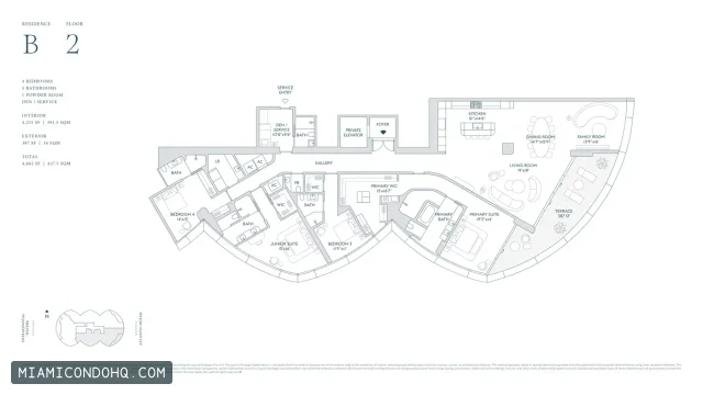 Rivage Bal Harbour floor plan 4 bedrooms