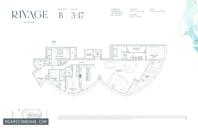 Rivage Bal Harbour floor plan 4 bedrooms