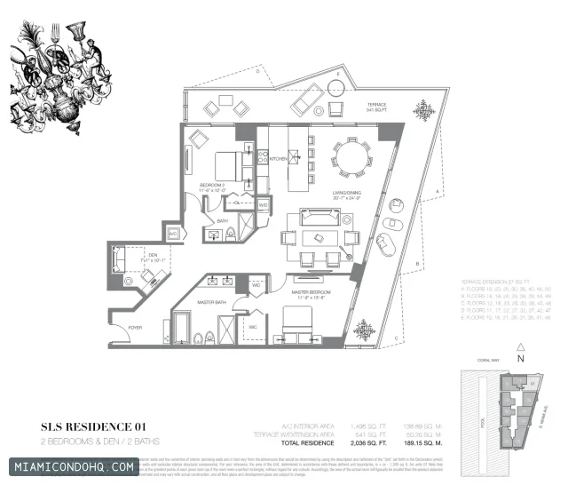 SLS Brickell floor plan