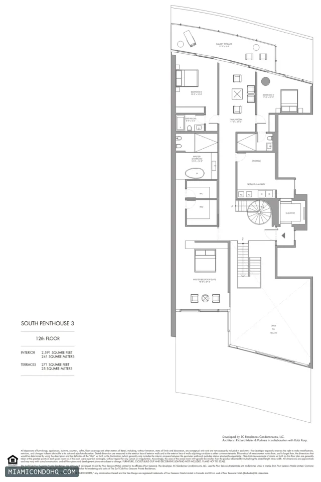 The Residences at The Surf Club (Four Seasons) floor plan Penthouse 3