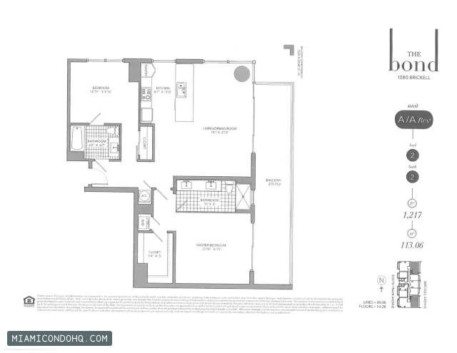 The Bond on Brickell floor plan