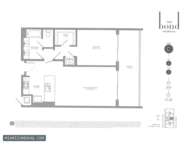 The Bond on Brickell floor plan Type C