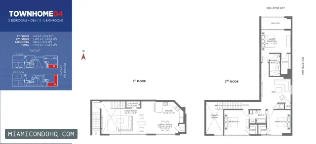 The Crimson floor plan Townhome 04 · 3 bedrooms