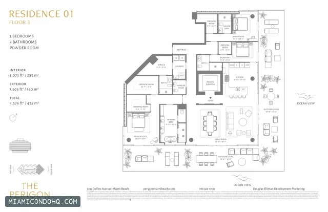 The Perigon Miami Beach floor plan