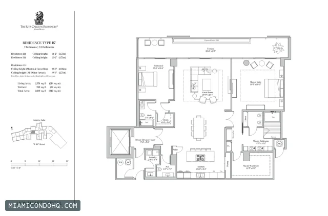 The Ritz-Carlton Residences, Miami Beach floor plan Type B7