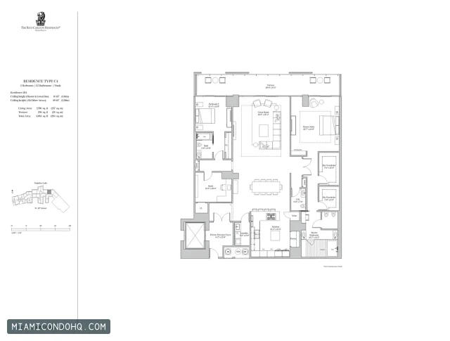 The Ritz-Carlton Residences, Miami Beach floor plan Type C4 · 2 bedrooms