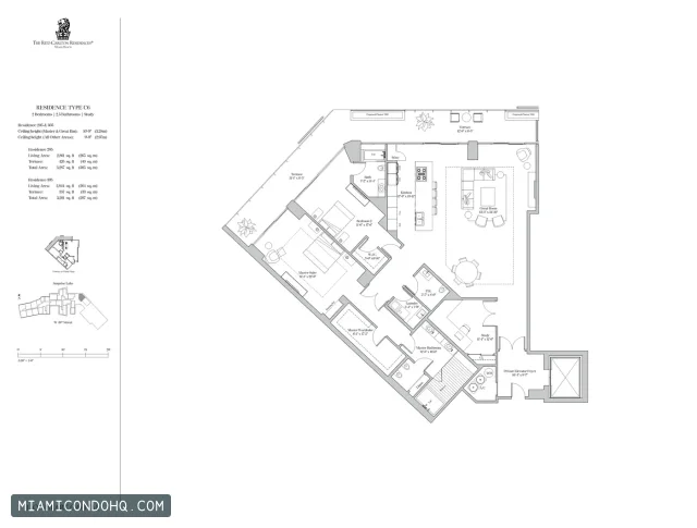 The Ritz-Carlton Residences, Miami Beach floor plan Type C6 · 2 bedrooms