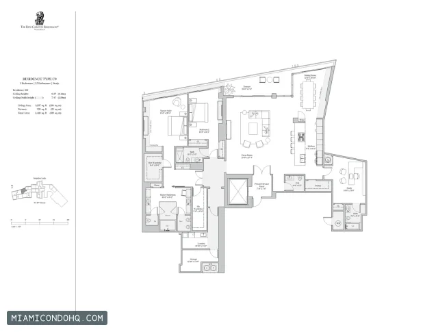 The Ritz-Carlton Residences, Miami Beach floor plan Type C9 · 2 bedrooms