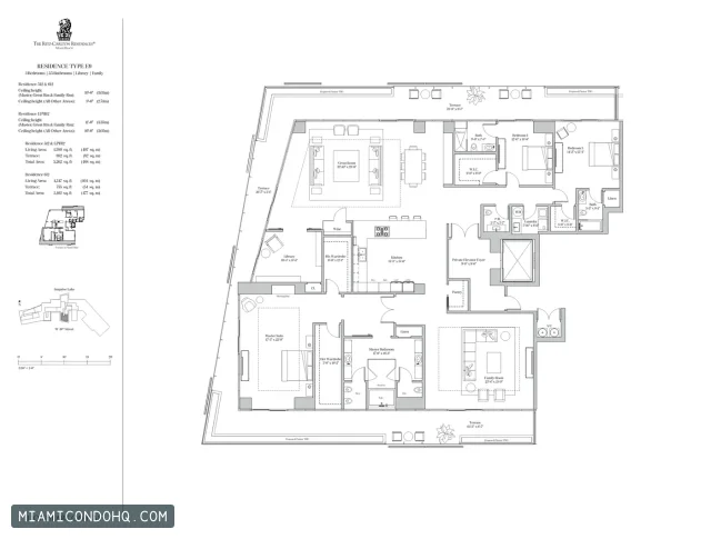 The Ritz-Carlton Residences, Miami Beach floor plan Type E9