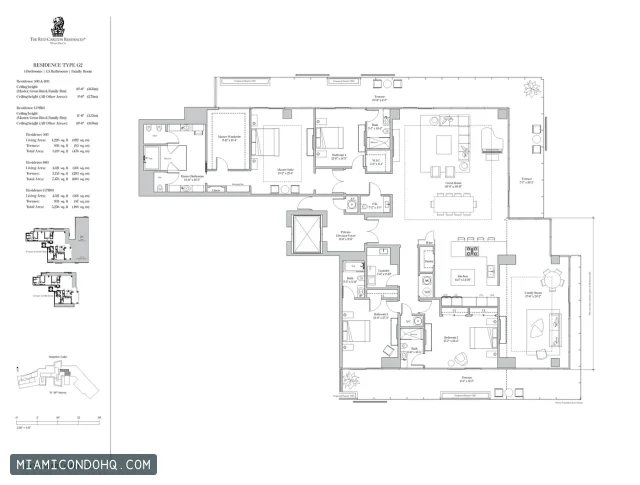 The Ritz-Carlton Residences, Miami Beach floor plan Type G2 · 4 bedrooms