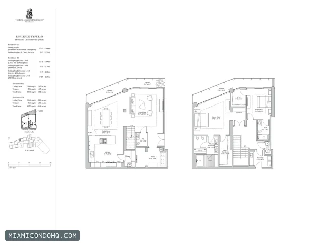 The Ritz-Carlton Residences, Miami Beach floor plan Type LI1 · 2 bedrooms