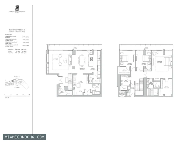 The Ritz-Carlton Residences, Miami Beach floor plan Type L3 · 3 bedrooms