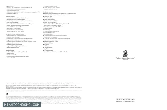The Ritz-Carlton Residences, Miami Beach floor plan Type L4