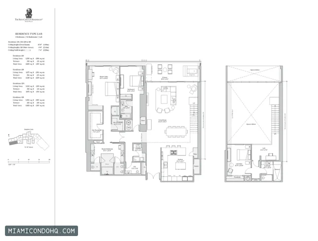 The Ritz-Carlton Residences, Miami Beach floor plan Residence 218 · 3 bedrooms
