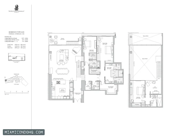 The Ritz-Carlton Residences, Miami Beach floor plan Type L6 · 3 bedrooms