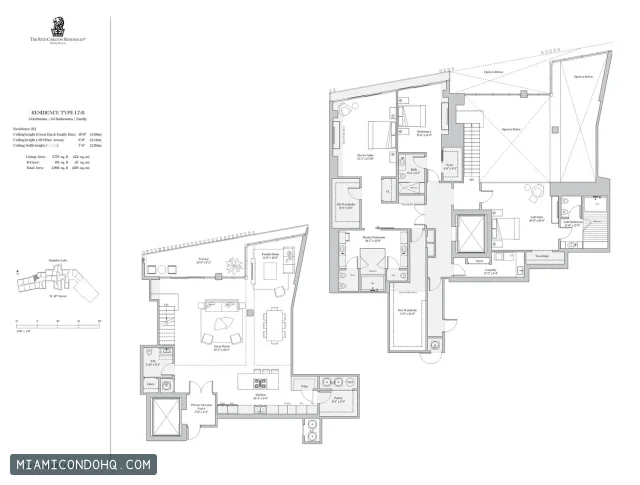 The Ritz-Carlton Residences, Miami Beach floor plan Type L7 · 3 bedrooms