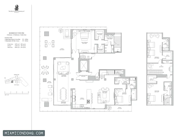 The Ritz-Carlton Residences, Miami Beach floor plan Type PH2 · 4 bedrooms