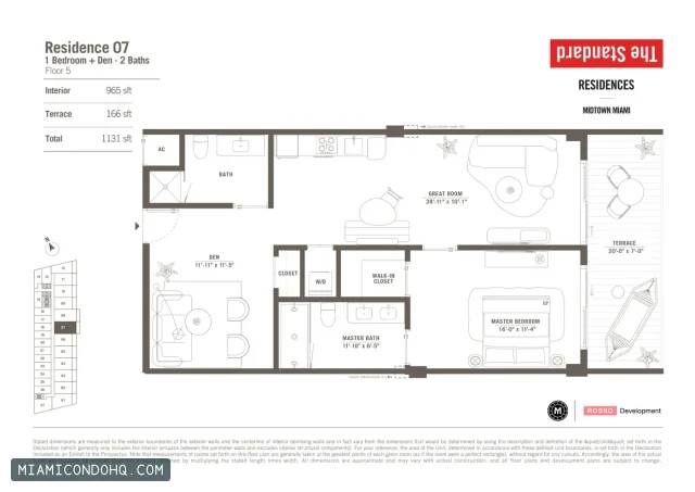 The Standard Residences floor plan Residence 07 · 1 bedroom