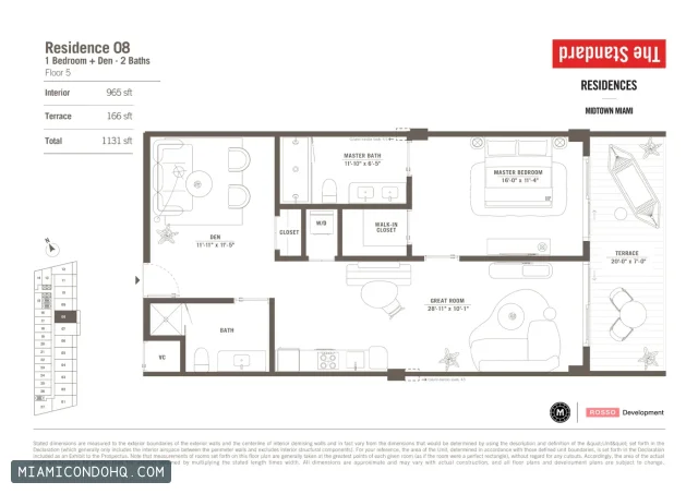 The Standard Residences floor plan Residence 08 · 1 bedroom