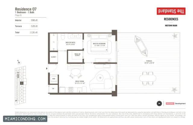 The Standard Residences floor plan Residence 07 · 1 bedroom