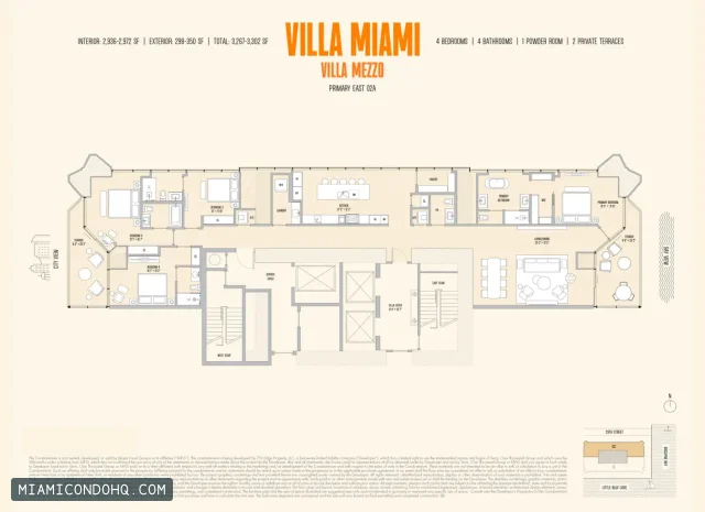 Villa Miami floor plan 4 bedrooms
