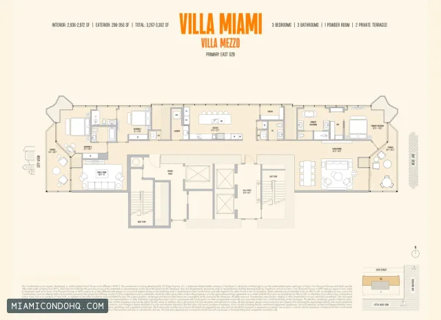 Villa Miami floor plan 3 bedrooms
