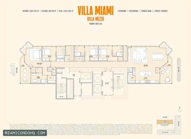 Villa Miami floor plan 4 bedrooms