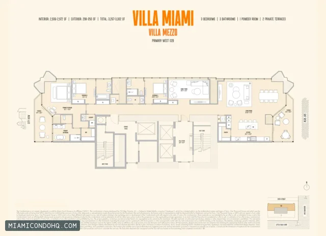 Villa Miami floor plan 3 bedrooms