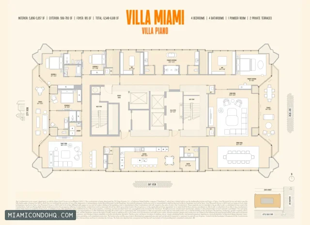 Villa Miami floor plan 4 bedrooms