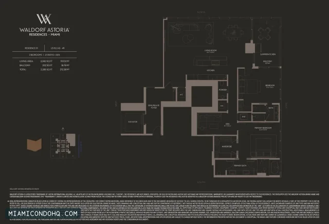Waldorf Astoria Residences Miami floor plan