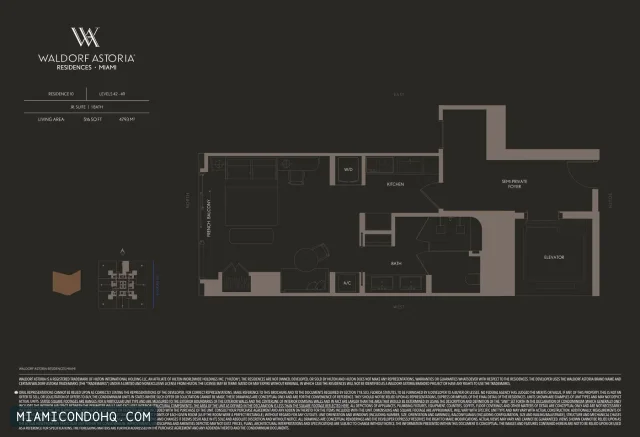 Waldorf Astoria Residences Miami floor plan Residence 10